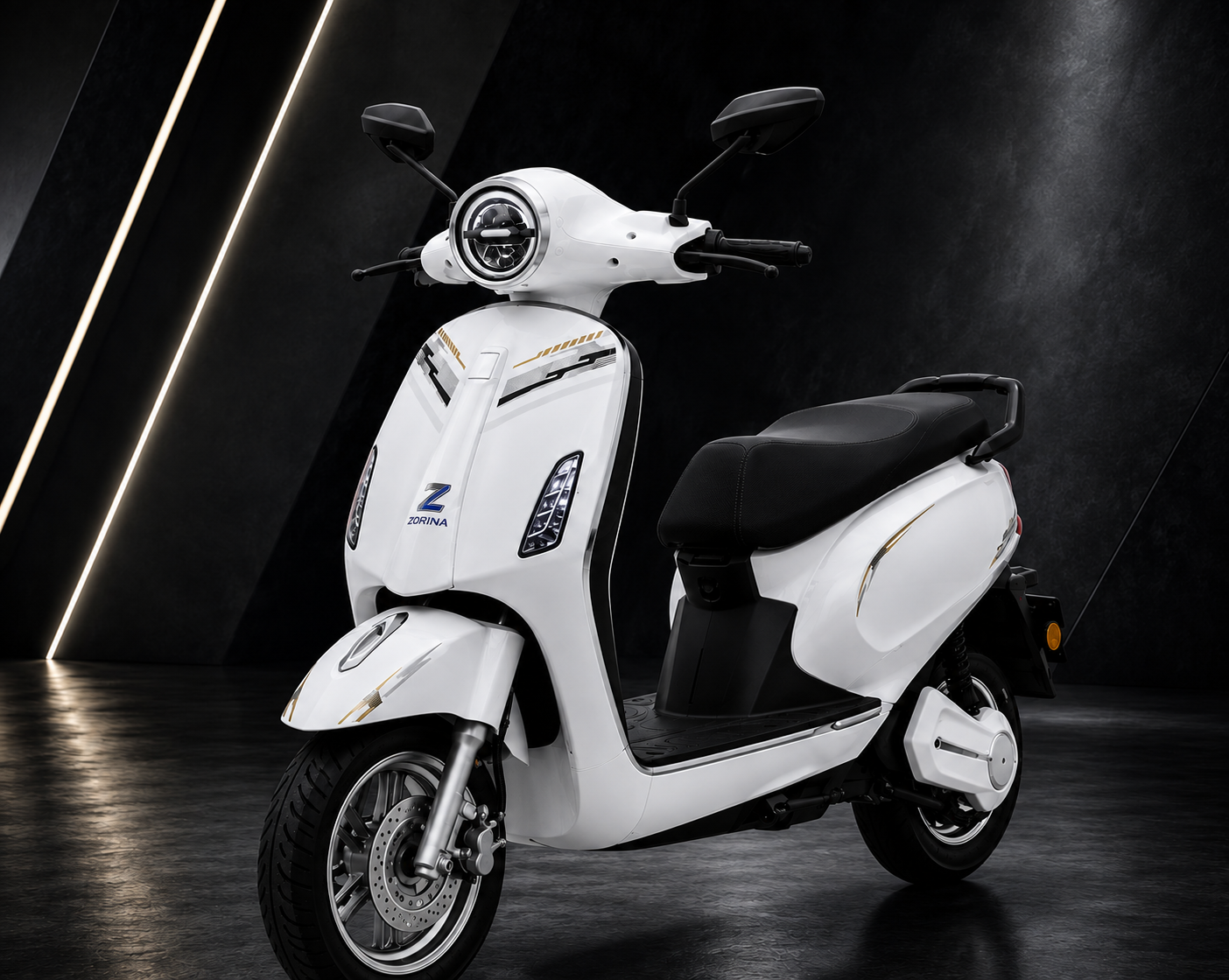 Zorina Classic White Electric Scooter | Retro City EV
